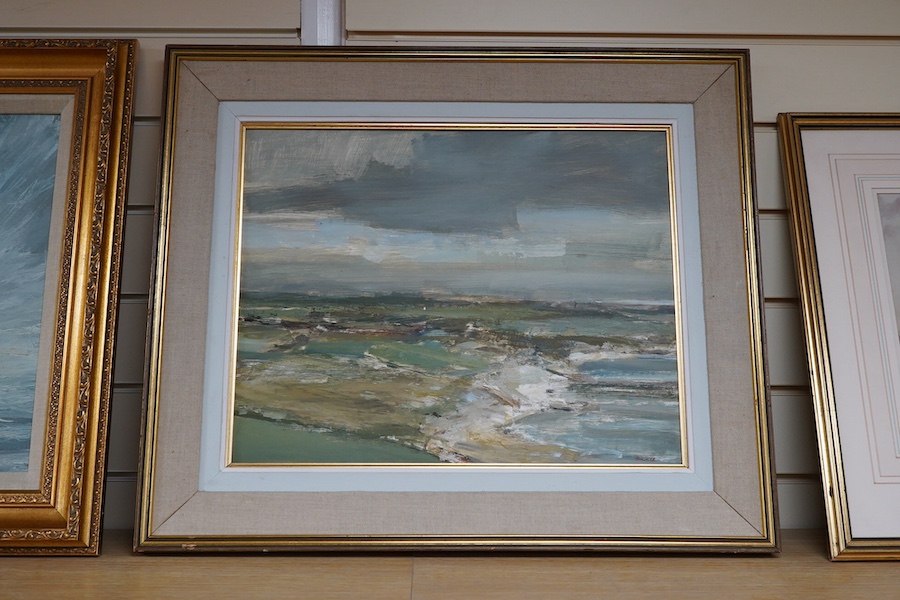 E. J. L. Trowell (20th. C), oil on board, 'From Beacon Hill', label verso, 37 x 46cm. Condition - good